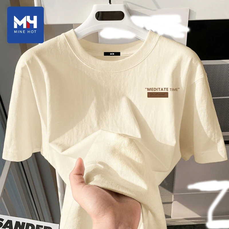 唐狮集团MH纯棉短袖t恤女2025新款夏季胖mm宽松情侣装气质上衣H