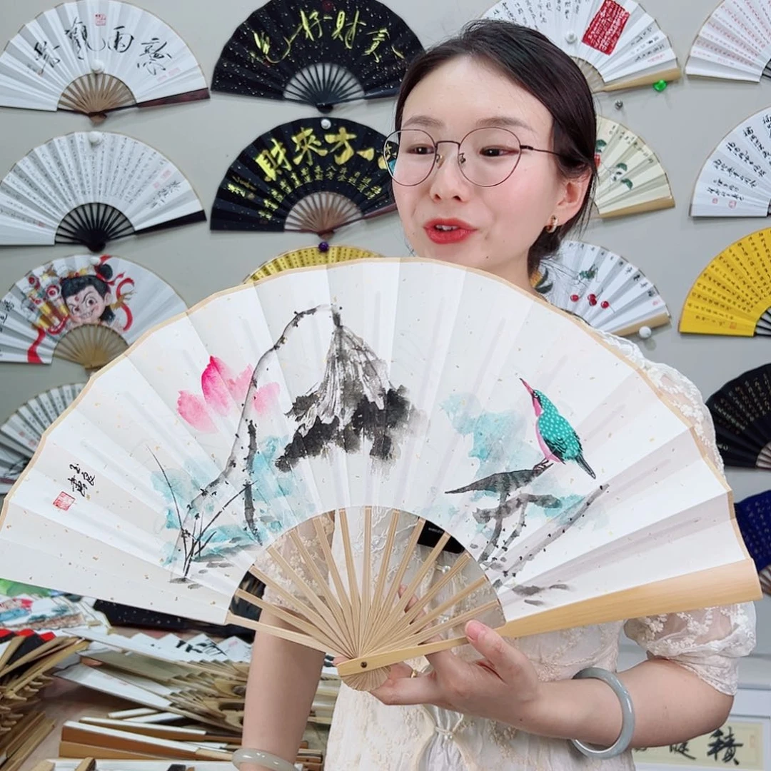 书法十寸玉竹-文玩扇-手写-粘好发出