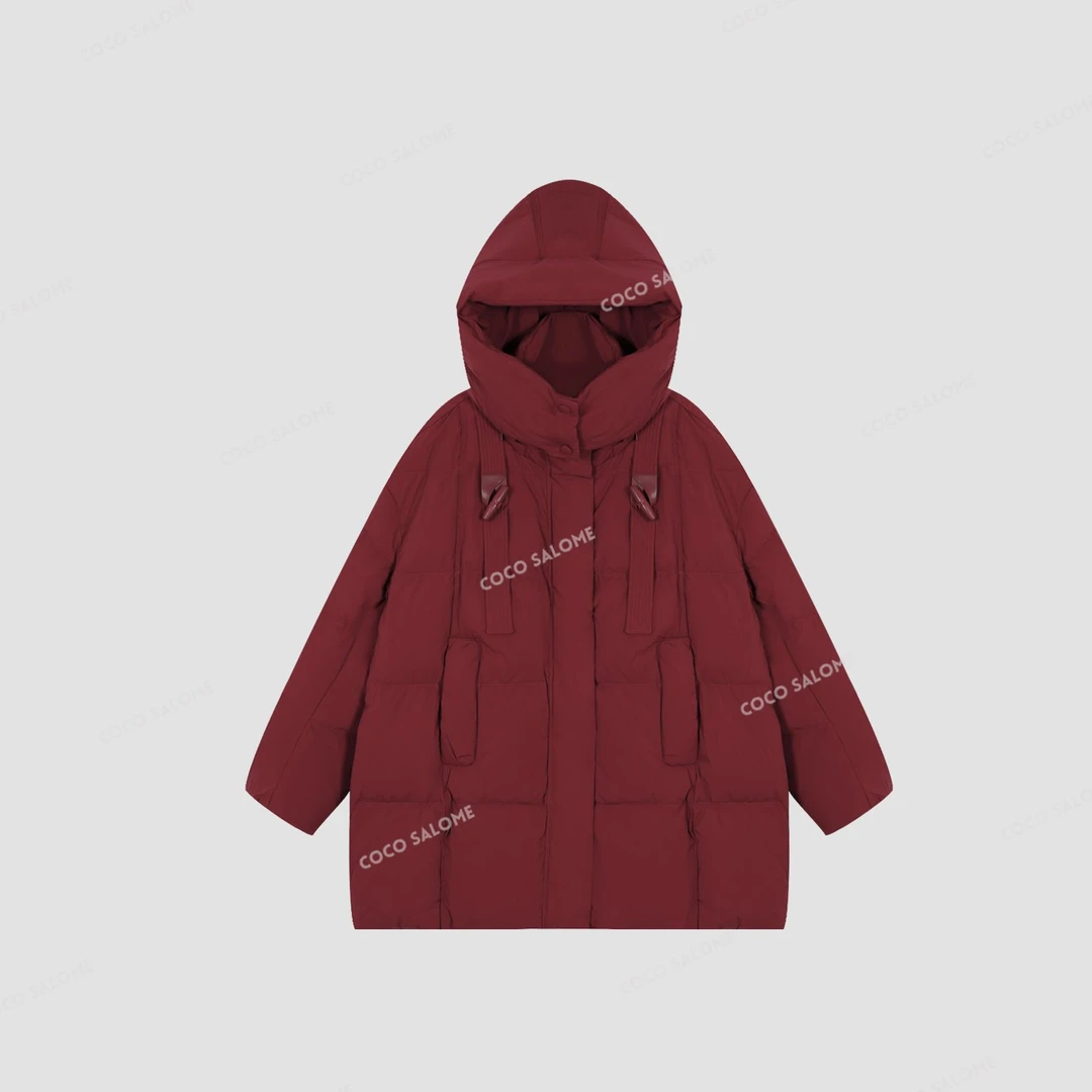 安安推荐【红宝石】三防一手长O型连帽羽绒服BW24D50713-YRF