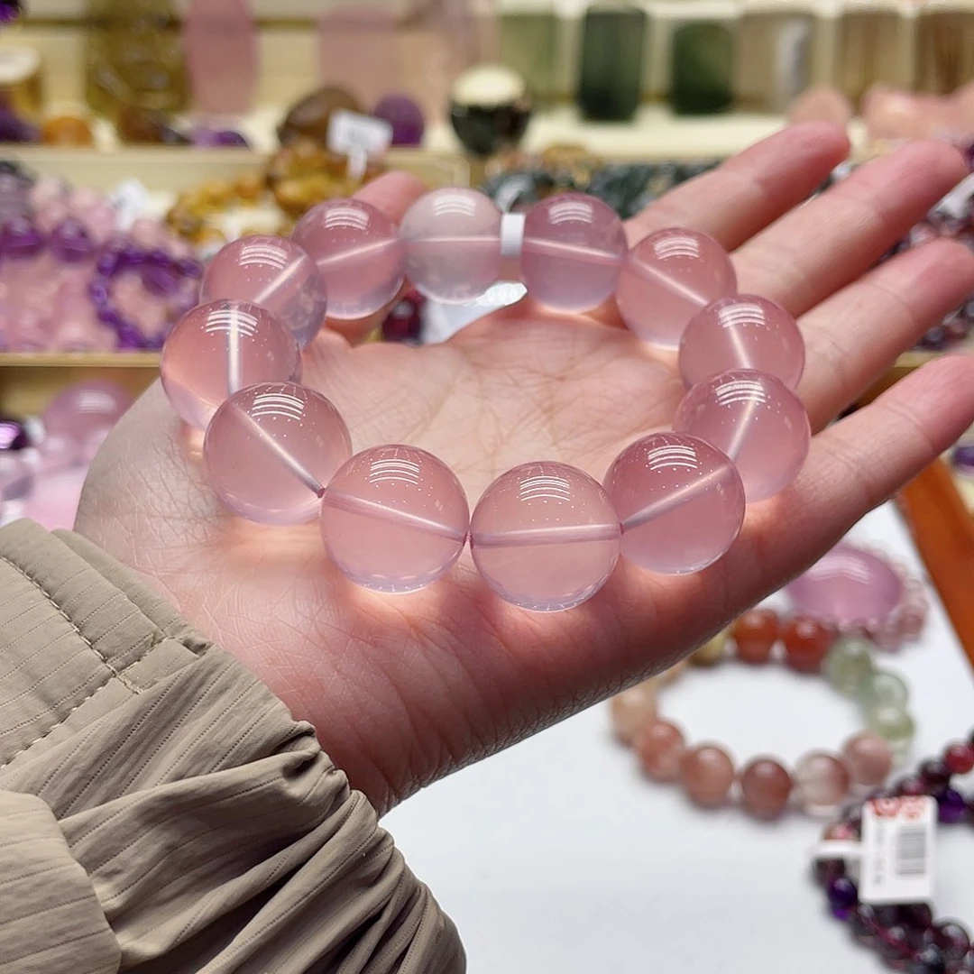 芙蓉石手链未镶嵌粉晶