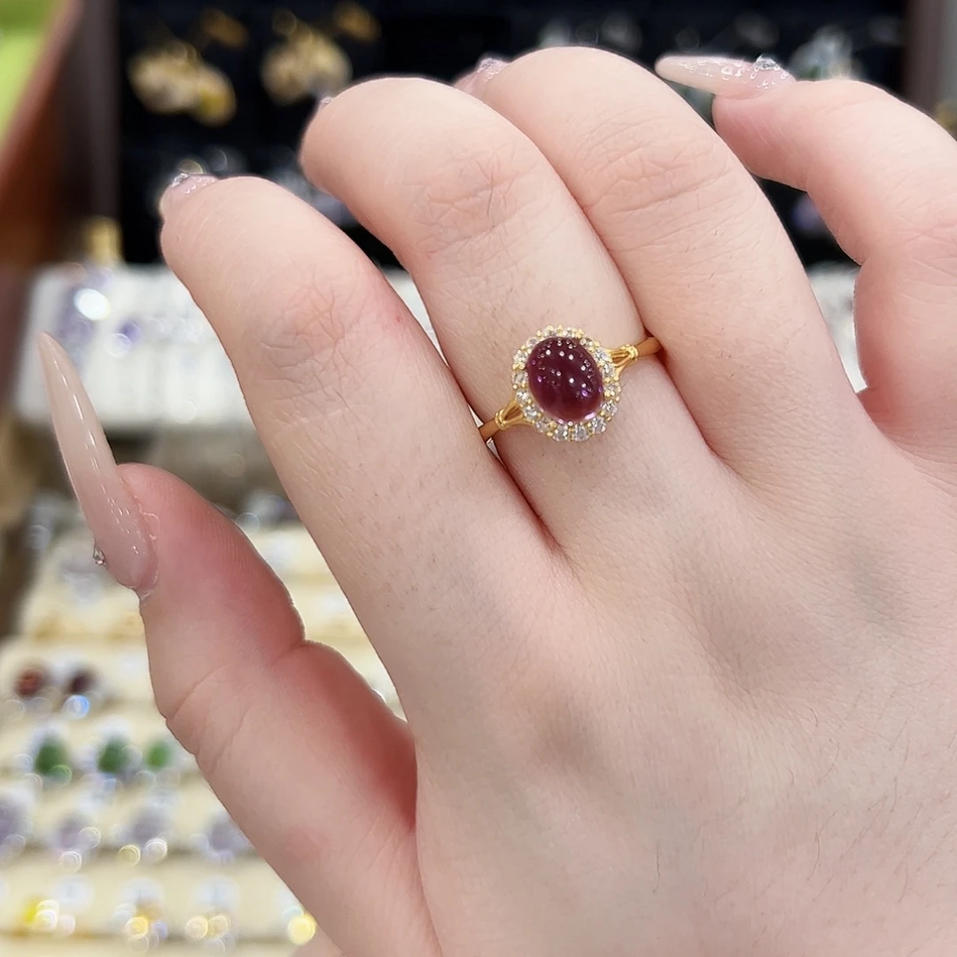 戒指水晶银S925镶嵌