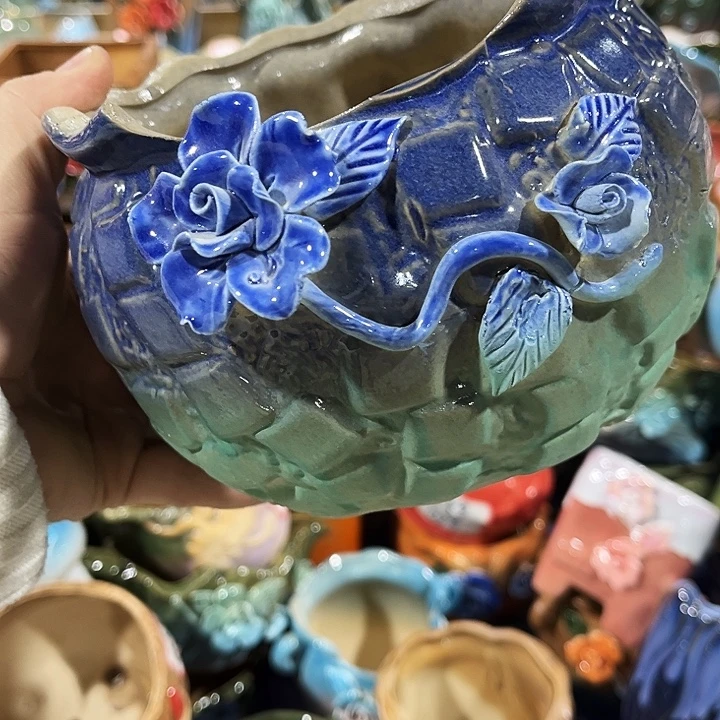 瓷片花盆多肉植物花盆