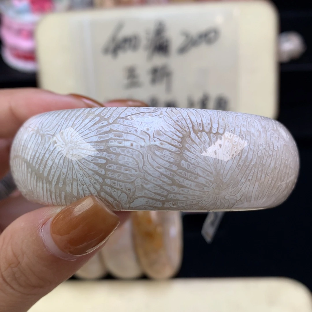 硅化珊瑚（珊瑚玉）未镶嵌颈饰五折精美手镯59.7口（5号）