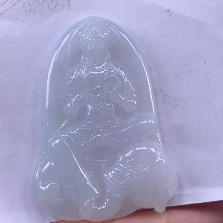 颈饰未镶嵌翡翠普贤菩萨吊坠