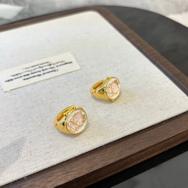 铜合金珐琅耳饰 手表形kt耳环EH2564