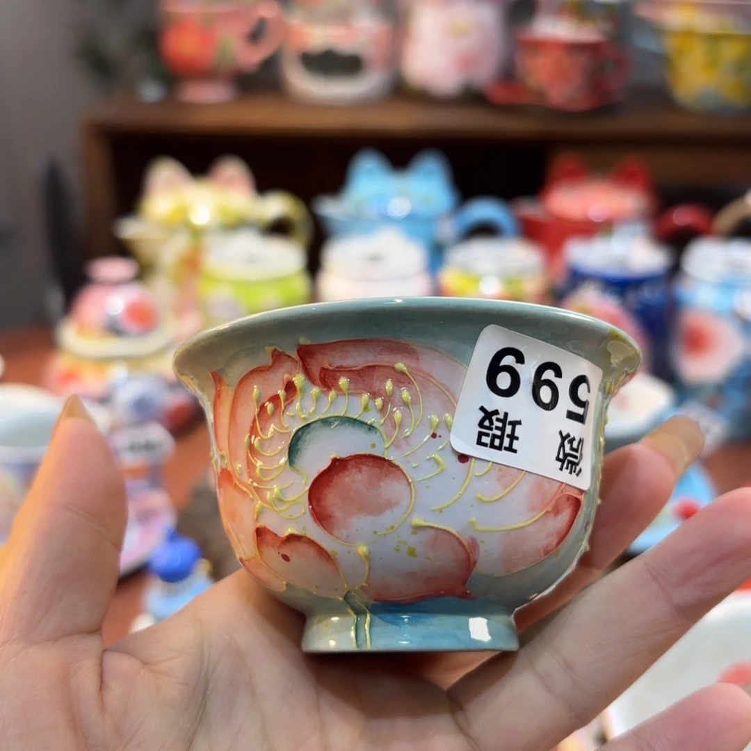 景德镇手绘高温釉下彩陶瓷茶具