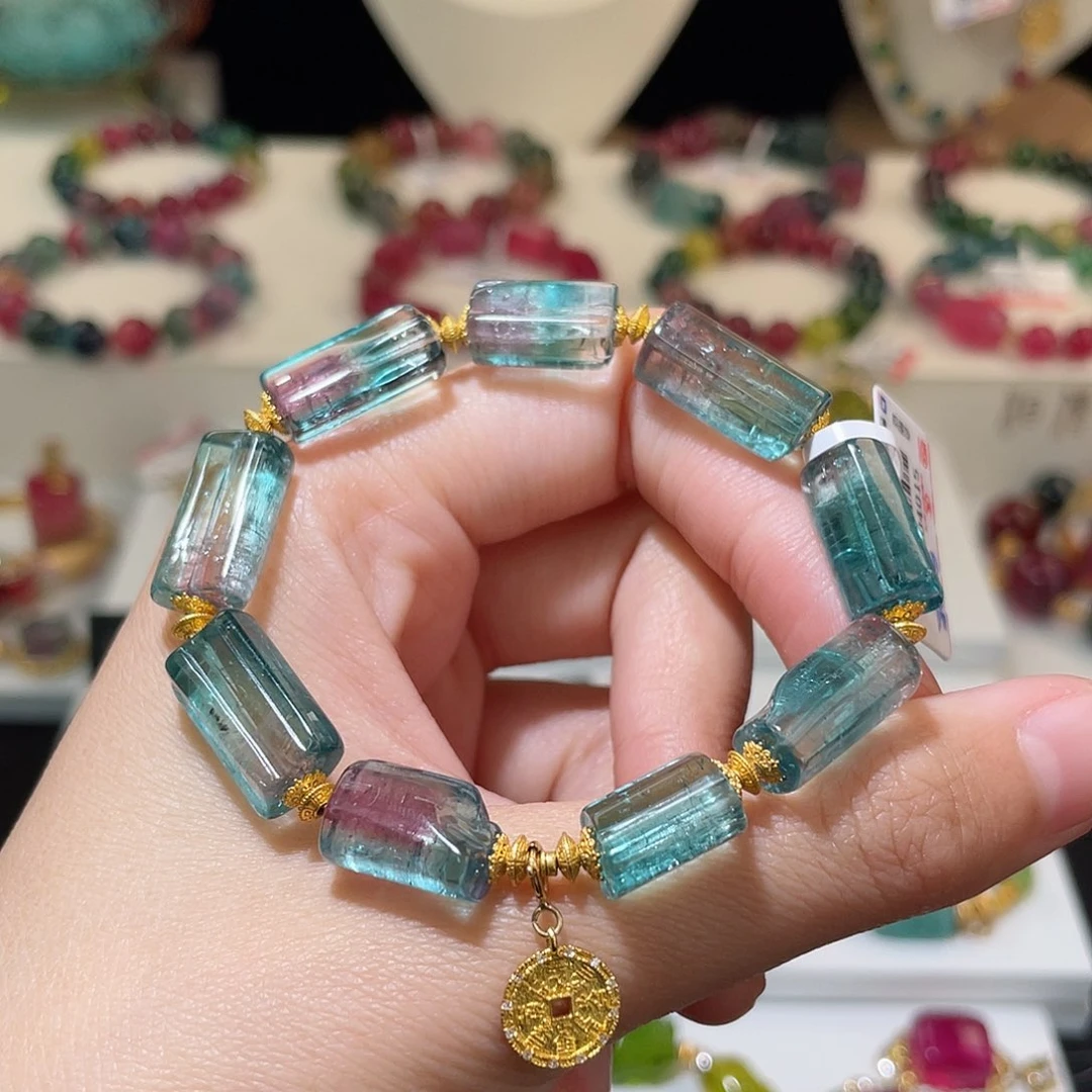 碧玺手链18K金镶嵌碧玺手链