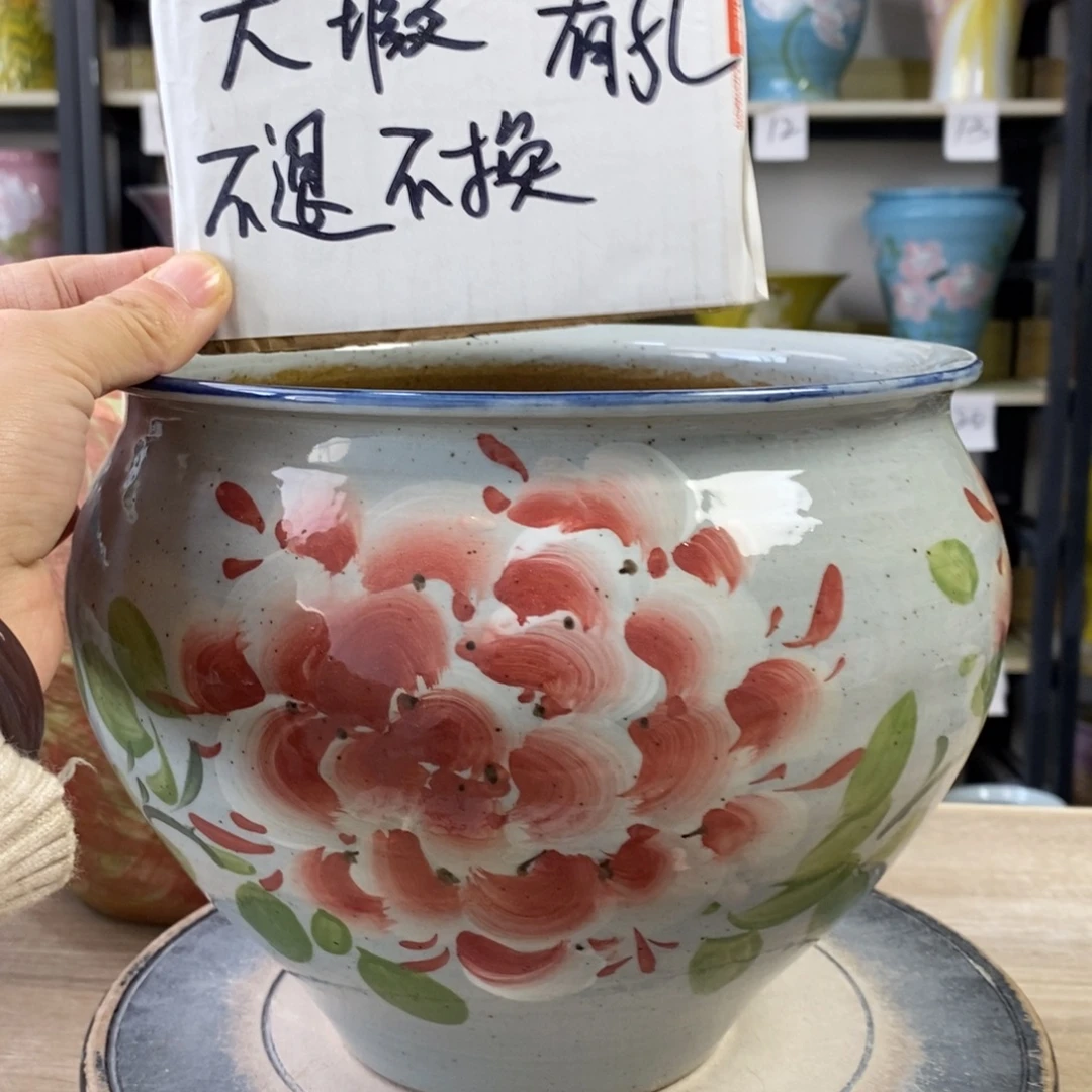 景德镇手工手绘陶瓷花盆
