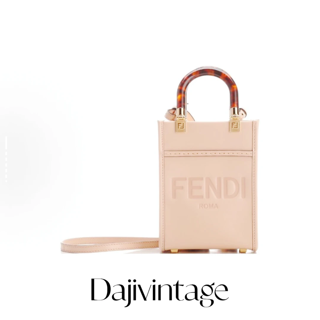 99新 FENDI/芬迪 大吉中古/Fendi芬迪玳瑁手柄米白琴谱斜挎包