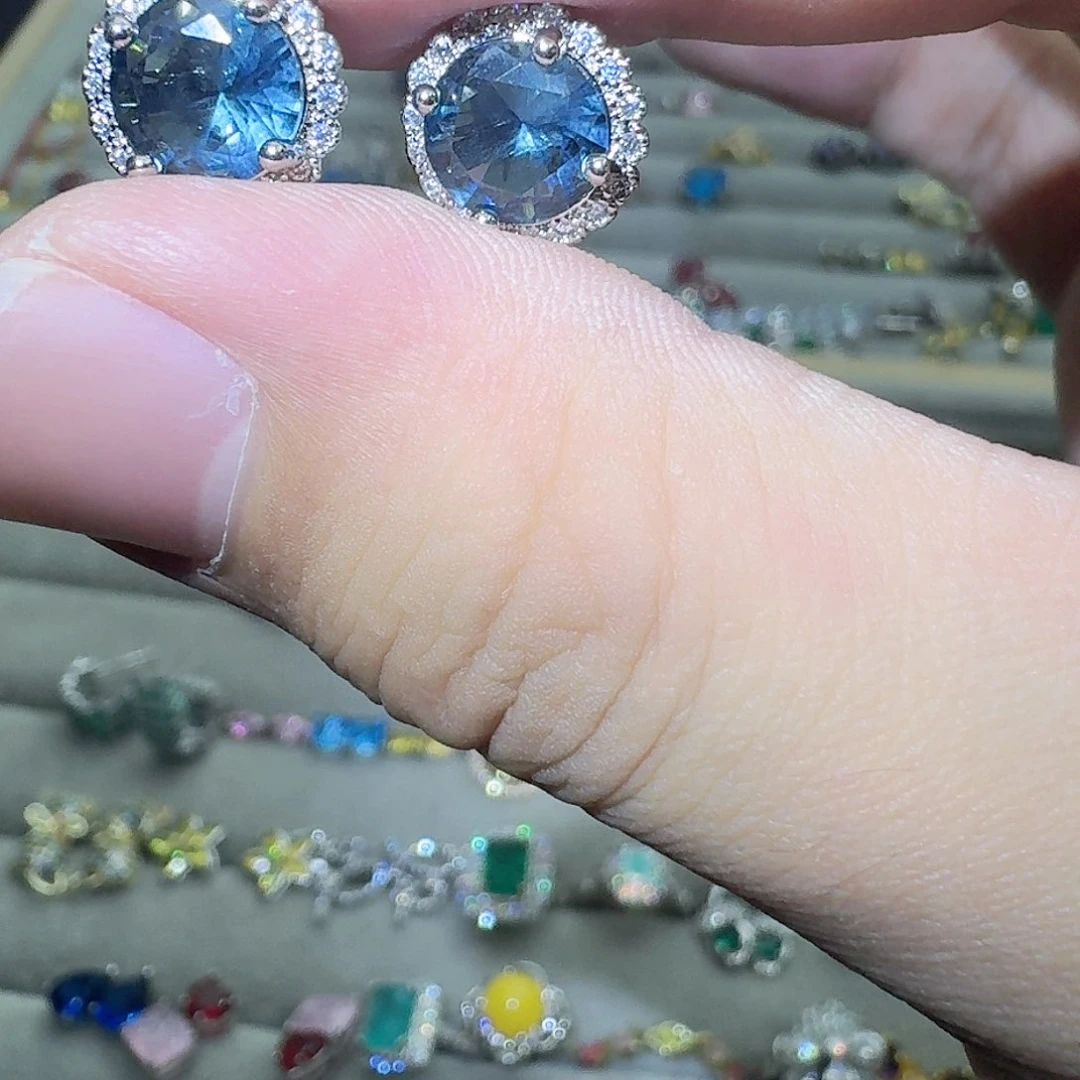 绿水晶戒指银S925镶嵌