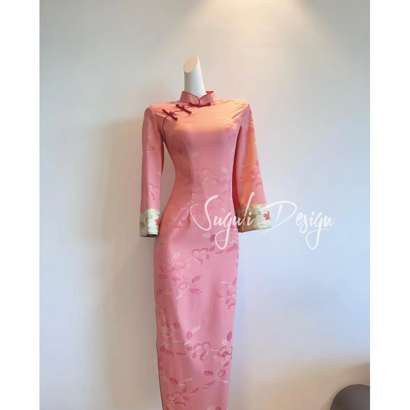 苏故里【桃雾】文艺气质修身高端日常旗袍奢华气质单层衣长120