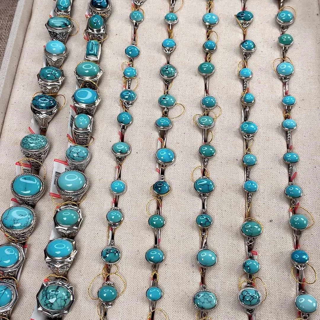 绿松石银S925镶嵌挂件