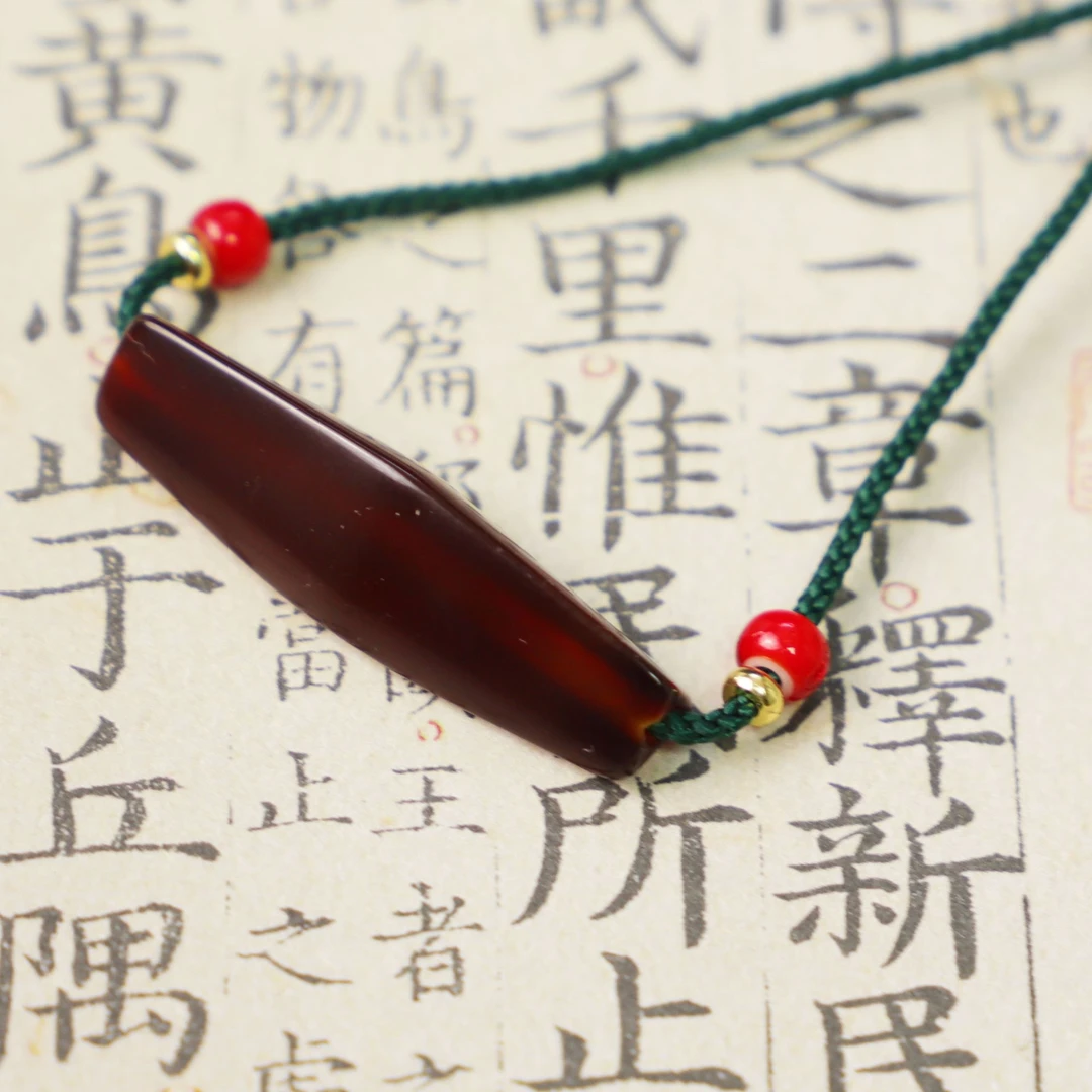 高油 三棱管珠 玛瑙 脖挂DZ7707-HD