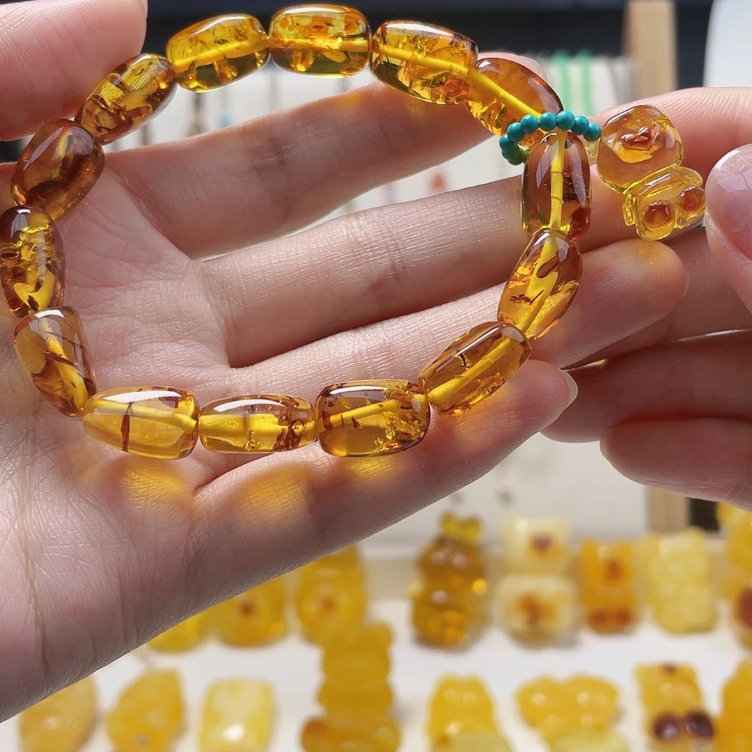 琥珀未镶嵌裸石琥珀手串