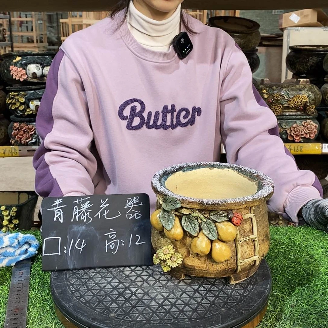 红陶青藤花器多肉花盆