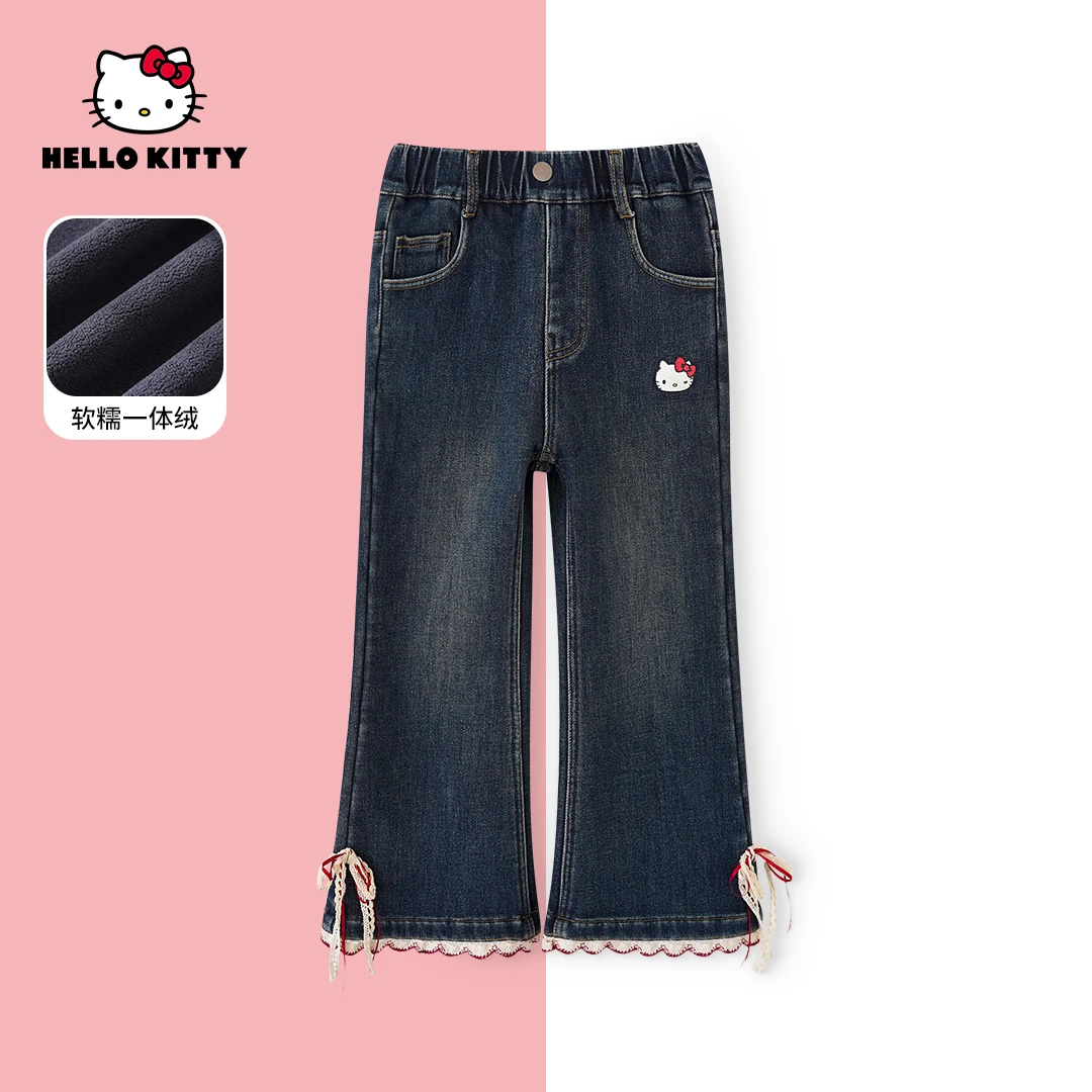 HelloKitty冬季新款女童装裤子中大童休闲儿童牛仔裤AC5429JM606