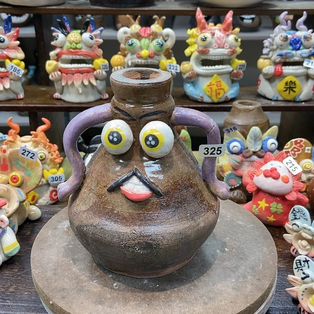 摆件直播间手工抽象陶瓷摆件微瑕325