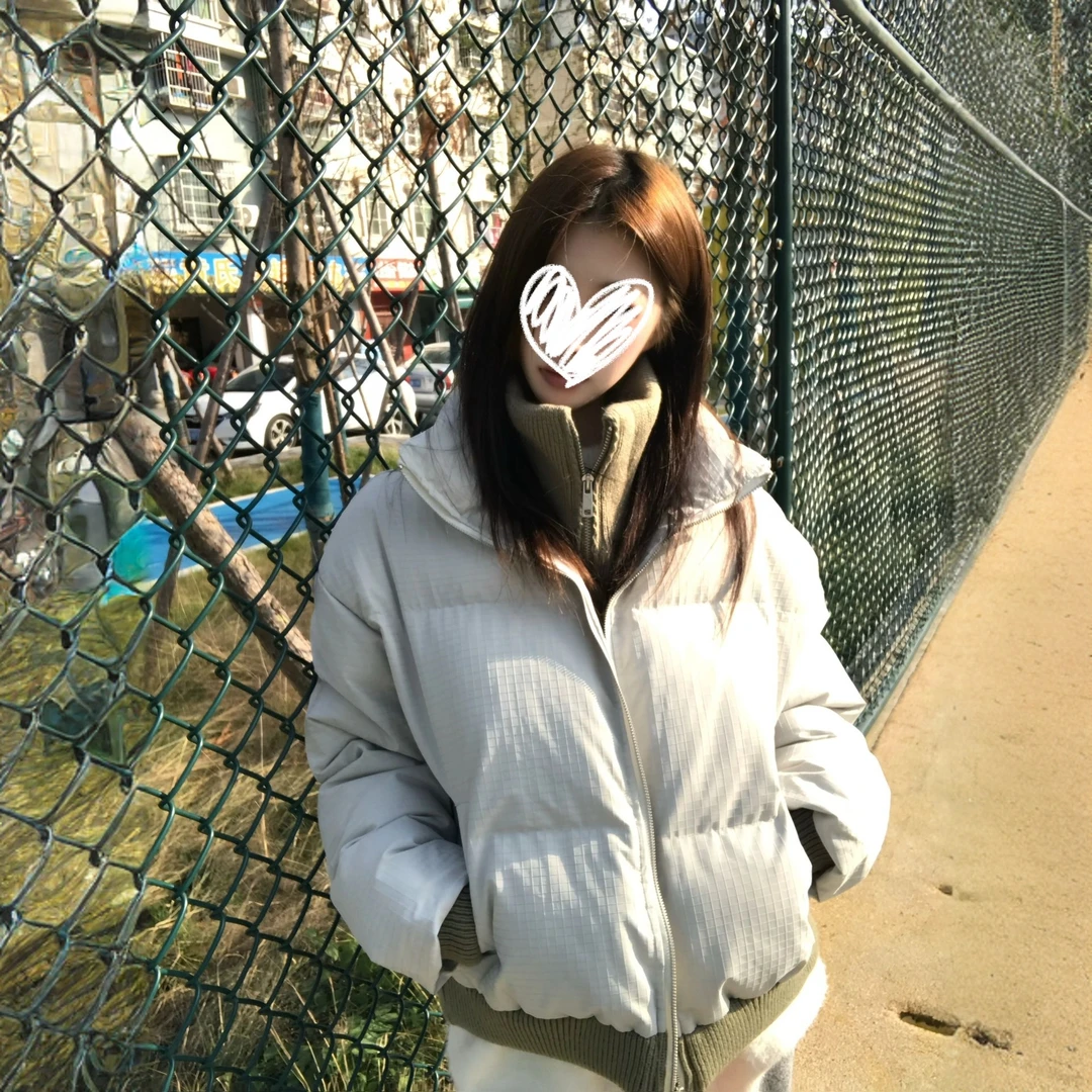 美式潮牌立领假两件小众设计感保暖棉服女冬春棉衣厚外套2025新款