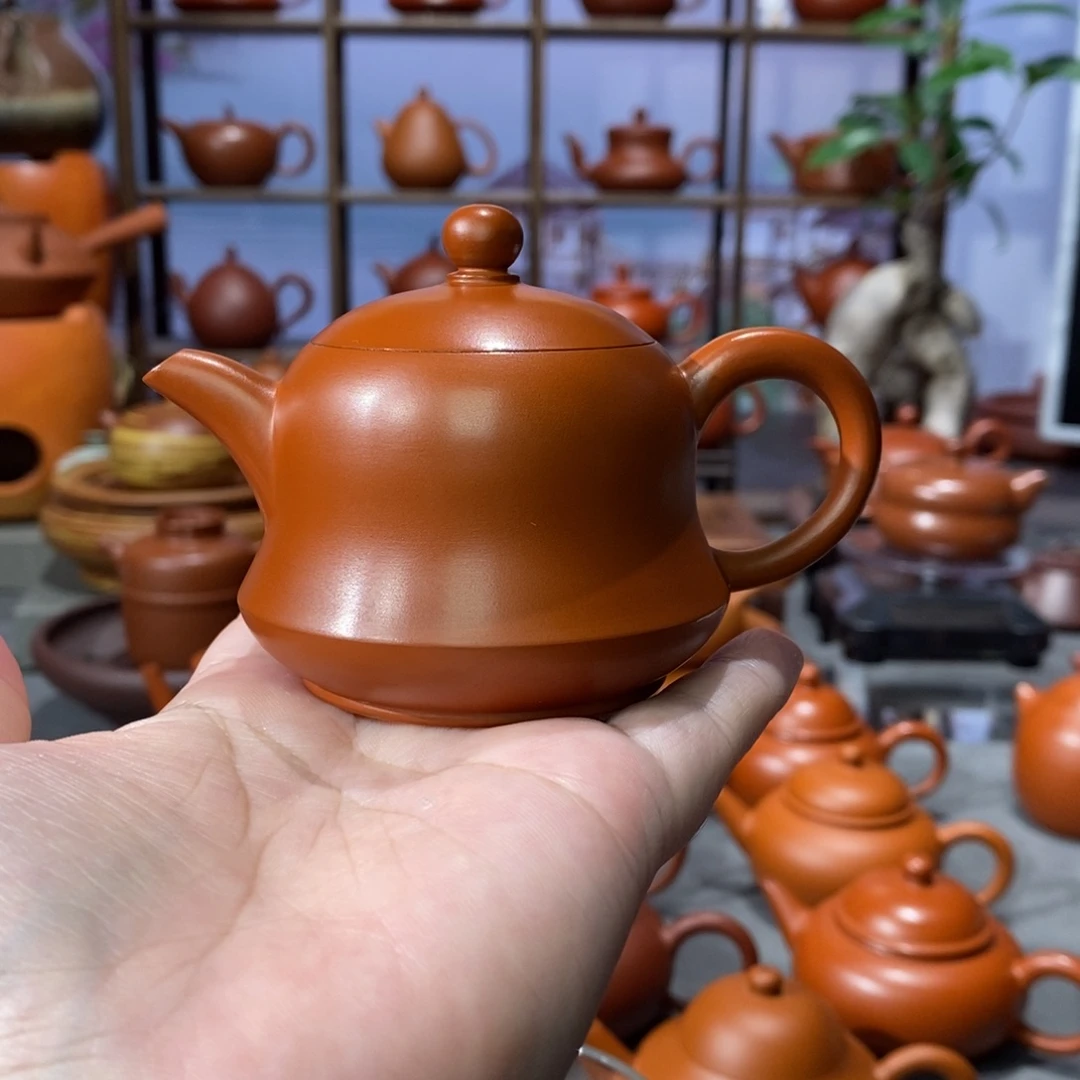 朱泥茶壶吴炫杰朱泥金钟壶100c