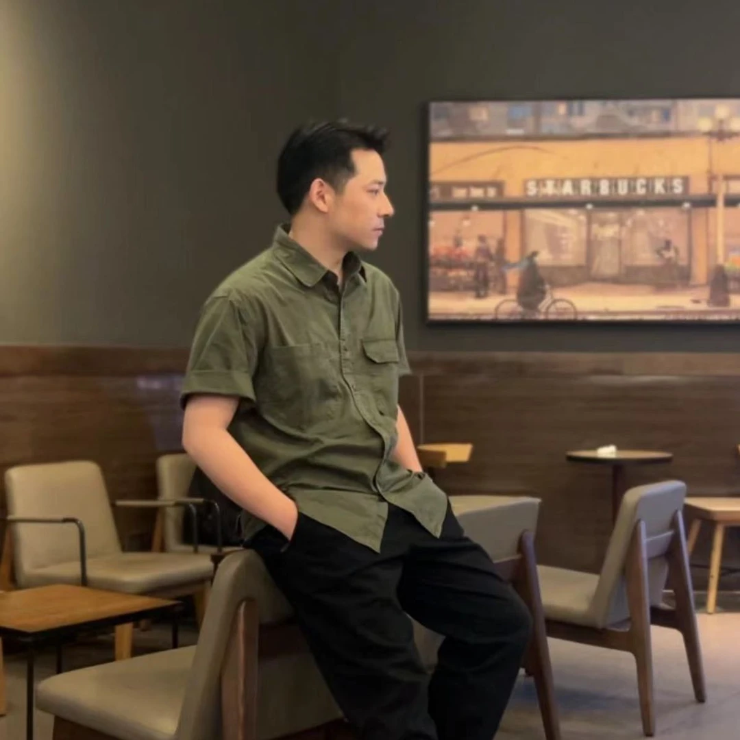 古休短袖衬衫夏季 阿美咔叽复古休闲百搭纯棉宽松衬衣薄款Z823