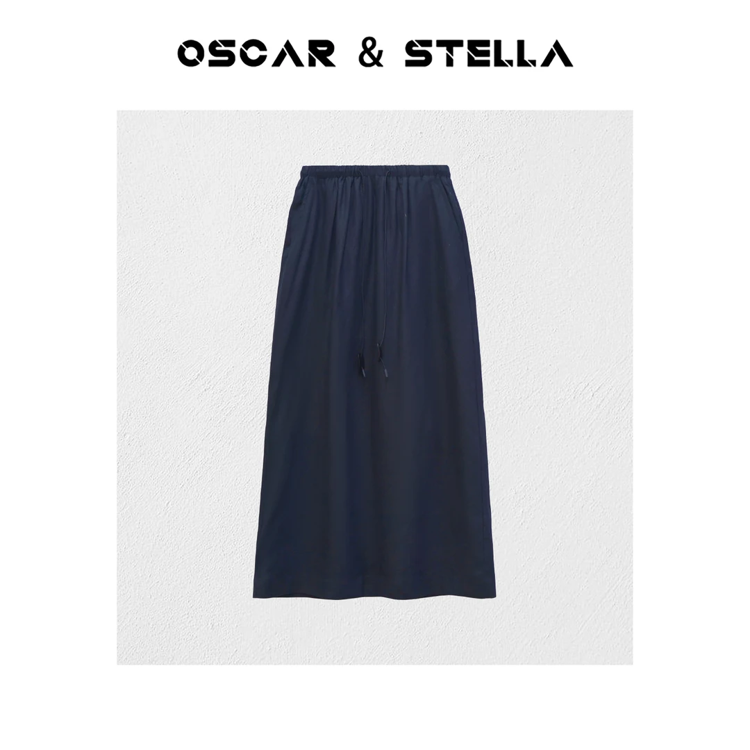 OSCAR&STELLA【醉清风】极简风松紧腰抽绳显瘦半身裙 269-5218