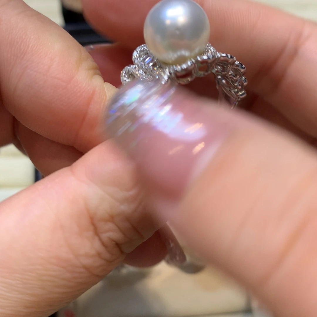 海水珍珠戒指银S925镶嵌