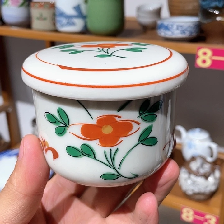 紫砂第116号，全新橘吉底款满赤绘盖罐炖罐