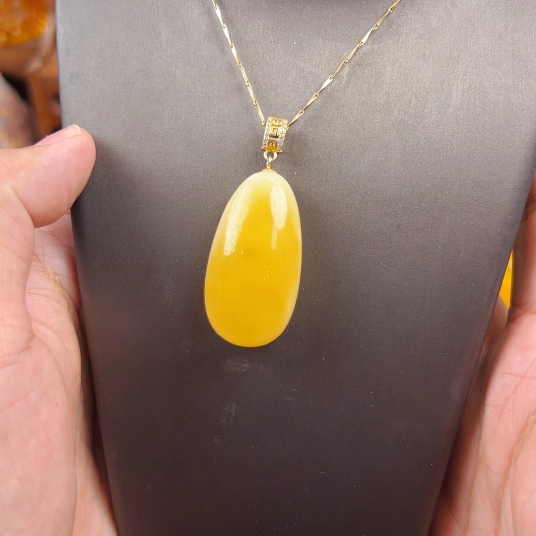 银S925镶嵌颈饰琥珀蜜蜡