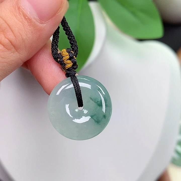 翡翠未镶嵌颈饰平安扣 19.9x5.3mm
