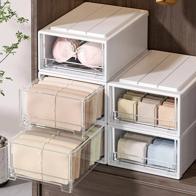 优勤内衣收纳盒抽屉式衣柜分层神器内裤袜子贴身衣物整理箱三合一