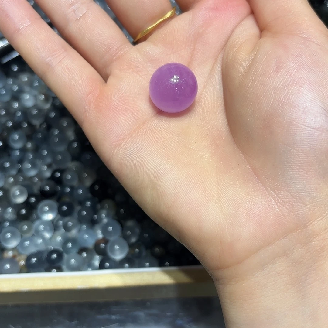 L***o未镶嵌手串紫晶天然紫锂辉单珠