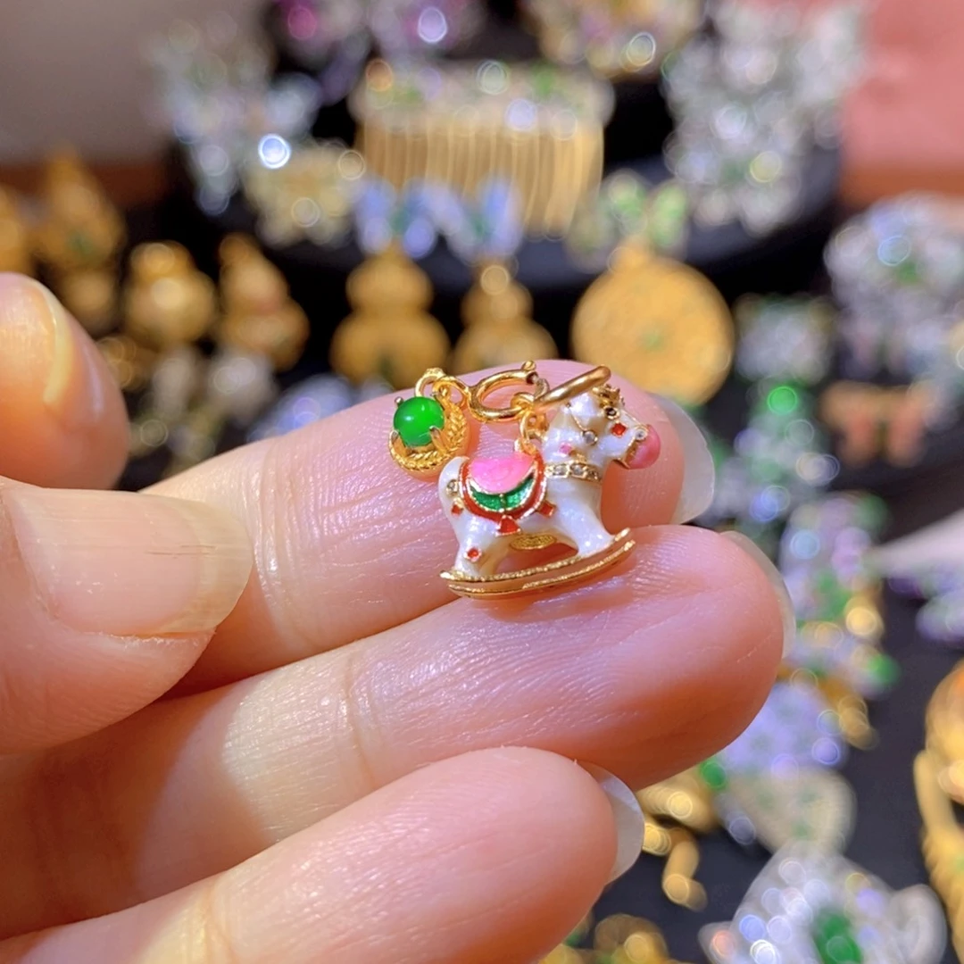 吊坠(不含链)银S925镶嵌翡翠