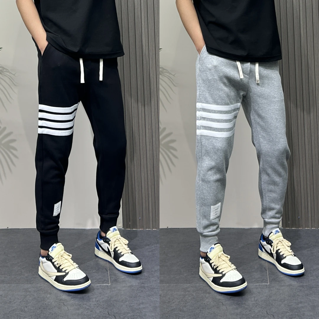 2025秋季新款男士运动裤潮牌网红休闲裤韩版宽松束脚裤四杠tb卫裤