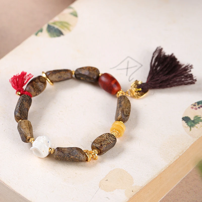 劫香 | 沉香南红尸尸随形手串 多样性发一 XY1000263