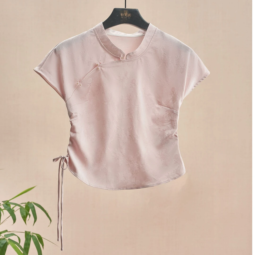 夏季2025新款今年流行洋气独特别致上衣新中式中国风绝美提花衬衫