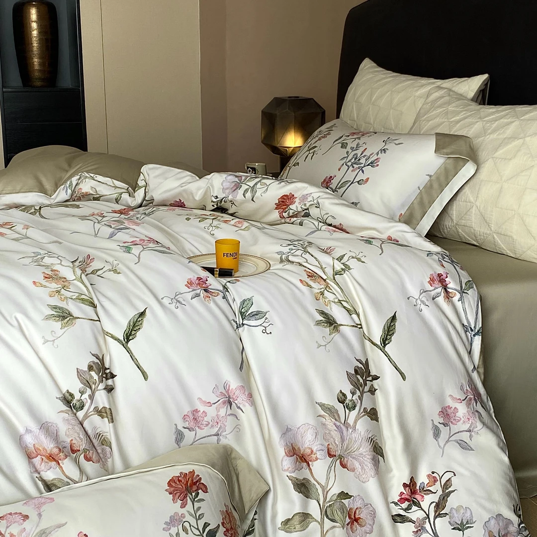 【贤公子家居】MN/慕奈 栀子花开-法式轻奢天丝棉印花四件套