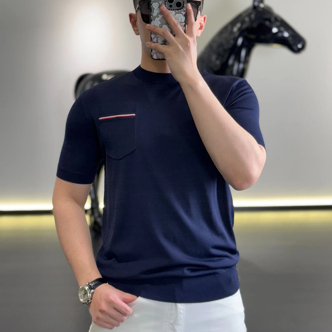 <古帝特尼>冰凉舒适透气纯色高品质进口纱线男士圆领短袖YS-528