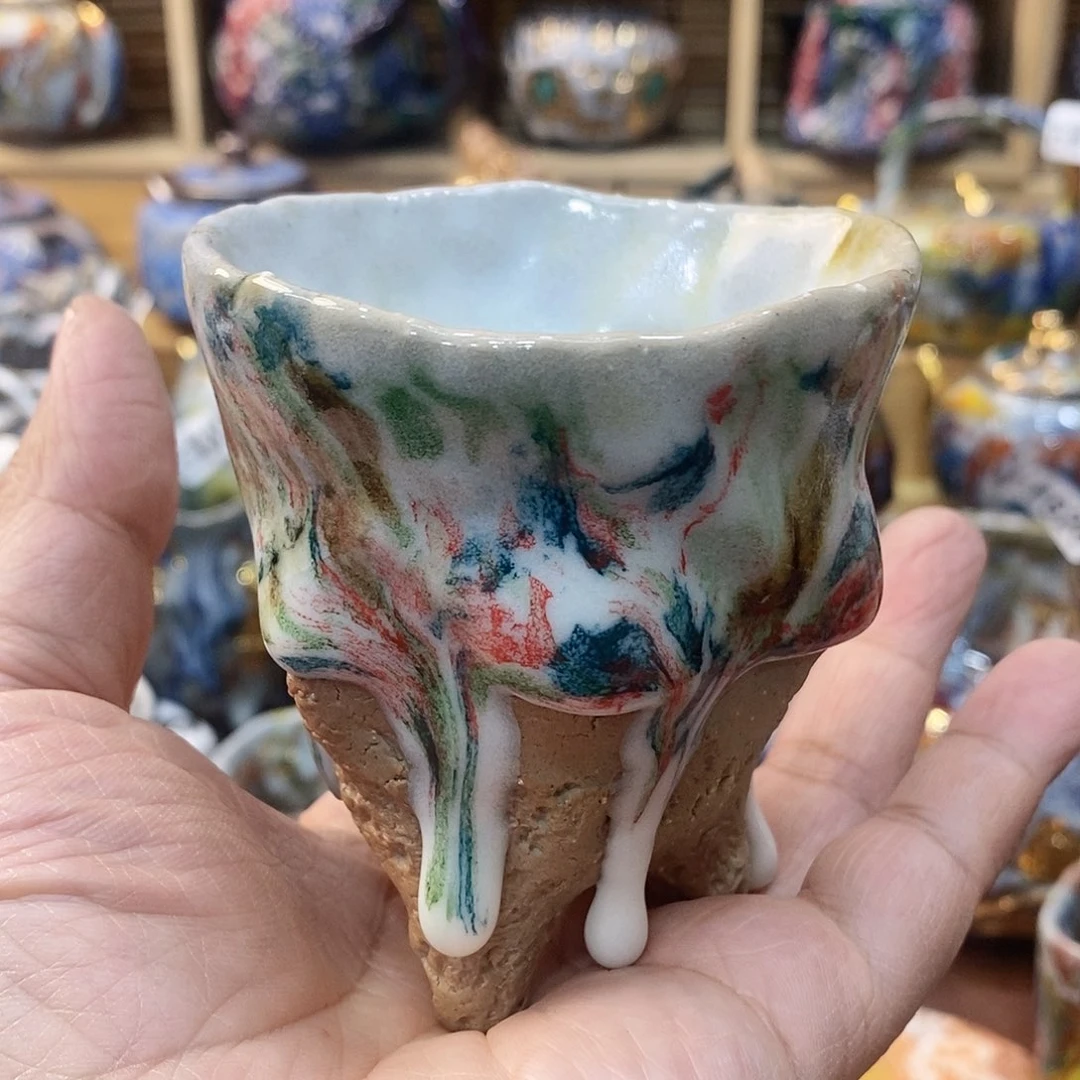粗陶志野柴烧茶器