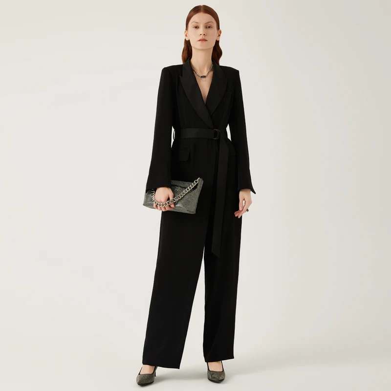 商场同款-ANMANI恩曼琳春夏新品时尚商务高腰连体长裤P303603B