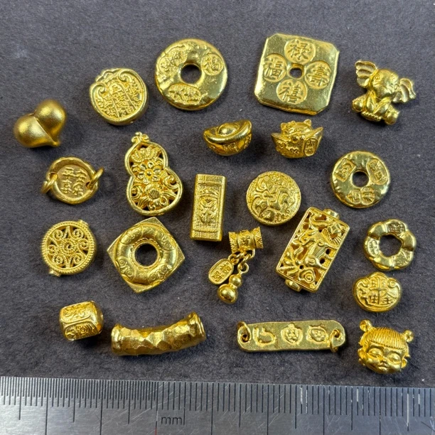 足金999 中穿黄金配件 diy黄金转运珠 配件多样性发货 只发其一