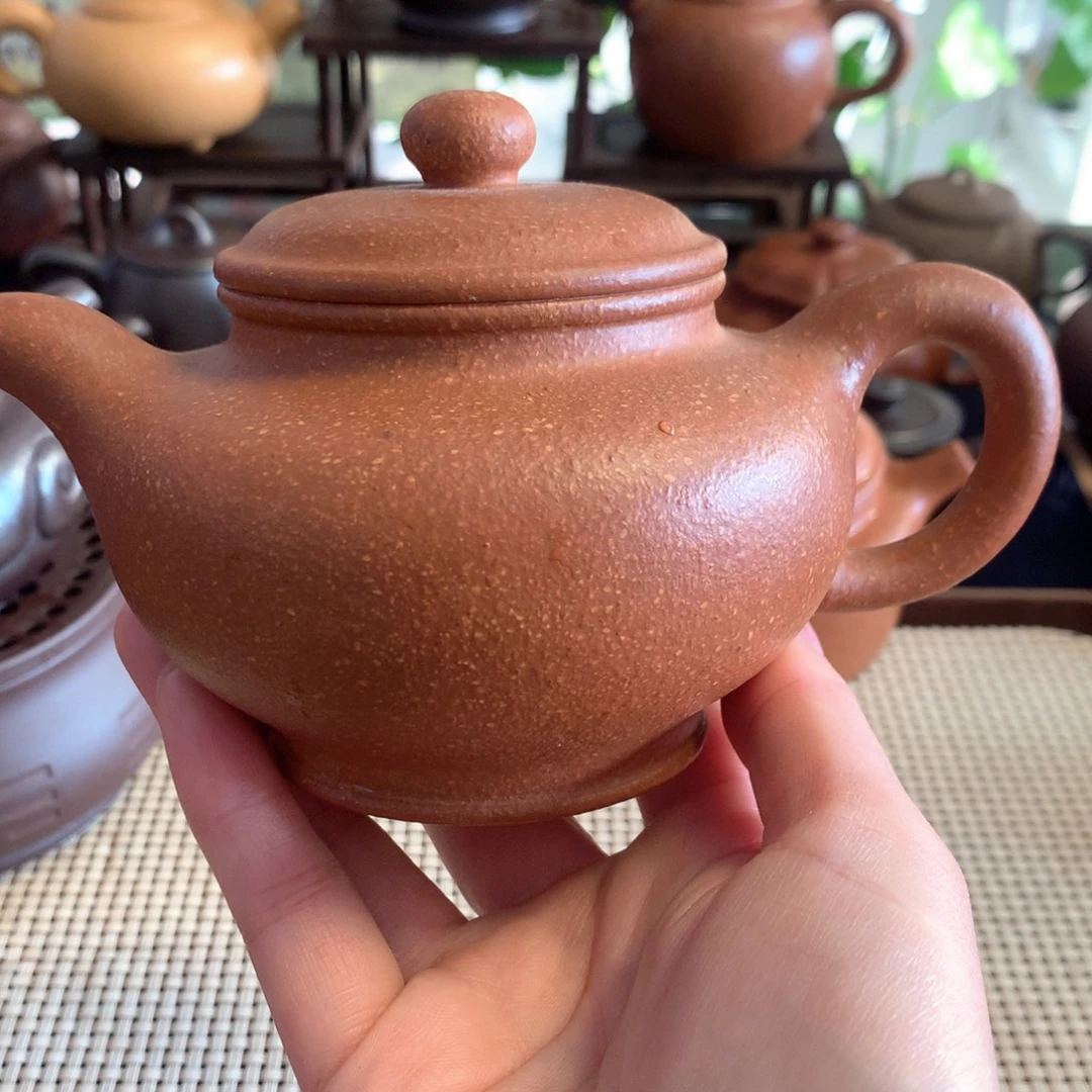 茶壶紫砂宜兴原矿红降坡240cc