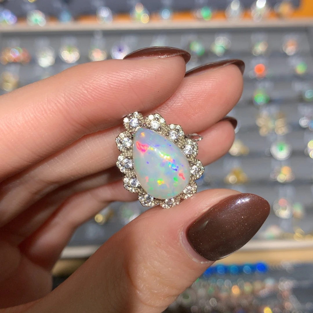 银S925镶嵌欧泊戒指t