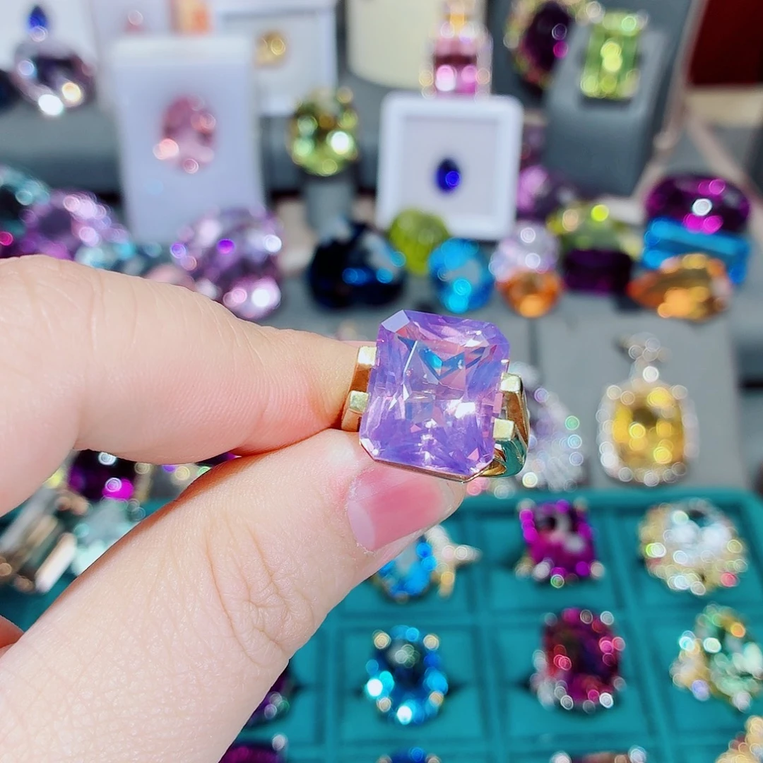 戒指水晶银S925镶嵌