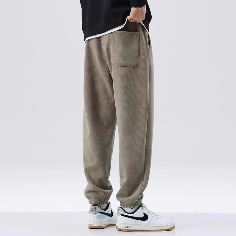 仓石一树加绒休闲裤子男款冬季2025年新款潮流宽松束脚裤男士卫裤