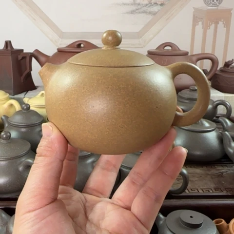 茶壶紫砂墨绿泥料200cc