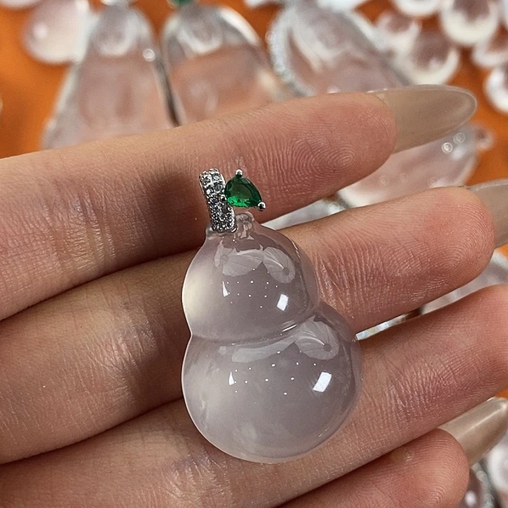 石英质玉银S925镶嵌颈饰