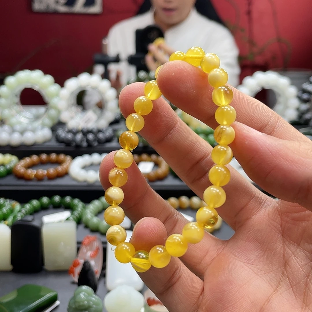 琥珀未镶嵌手链蜜蜡手串