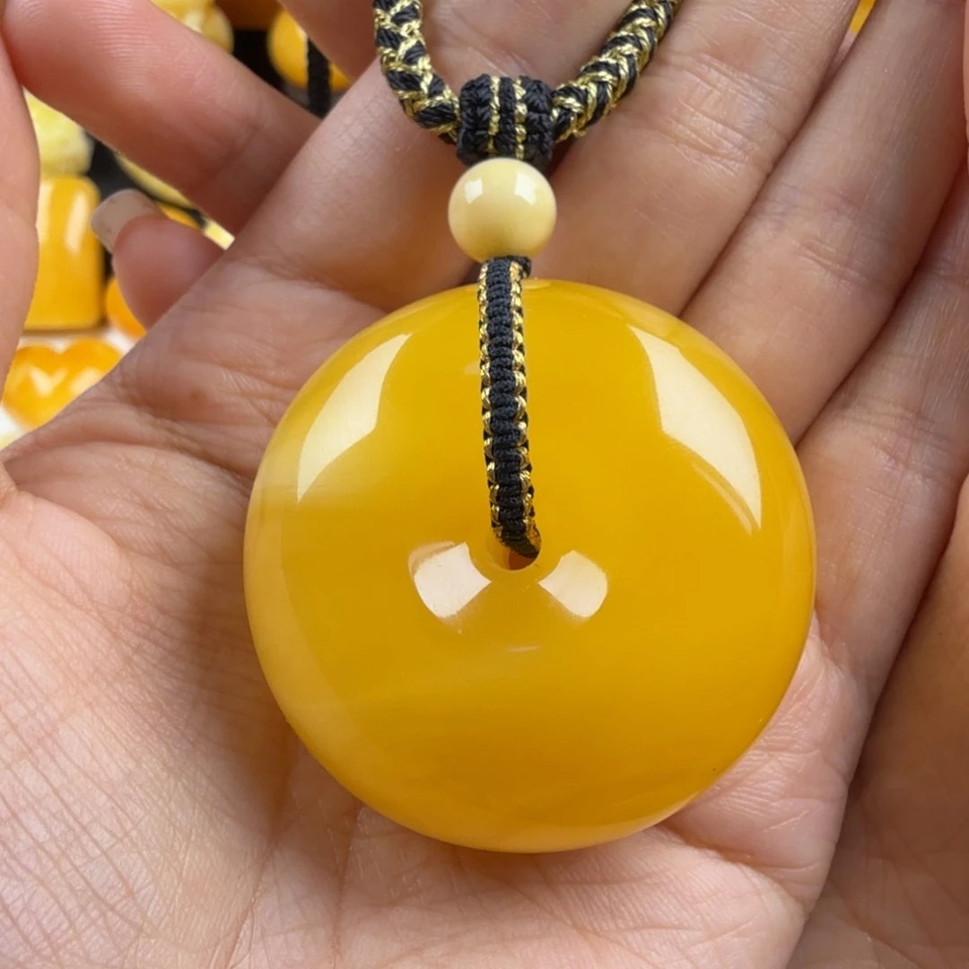 琥珀未镶嵌颈饰纯天然琥珀蜜蜡无优化