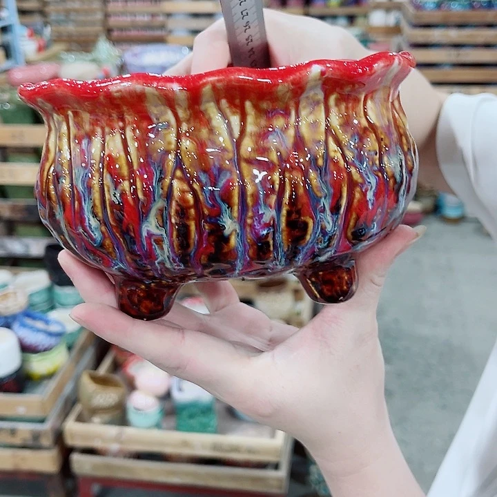 有孔，凑10元包邮陶瓷花盆发货！