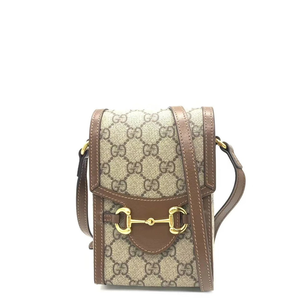 99新 GUCCI/古驰 【安则专属】棕色1955竖版手机包